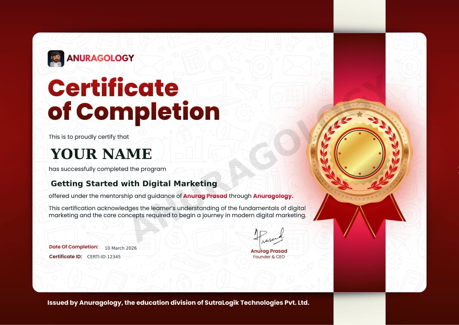 Sample Certificate